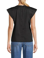 Arlene Cotton Cap-Sleeve Blouse