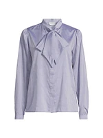 Aveline Satin Tieneck Blouse