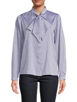 Aveline Satin Tieneck Blouse