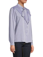 Aveline Satin Tieneck Blouse