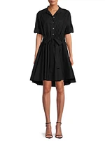 Meadow Cotton Tie-Waist Shirtdress