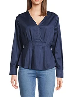 Mila Cotton Peplum Blouse