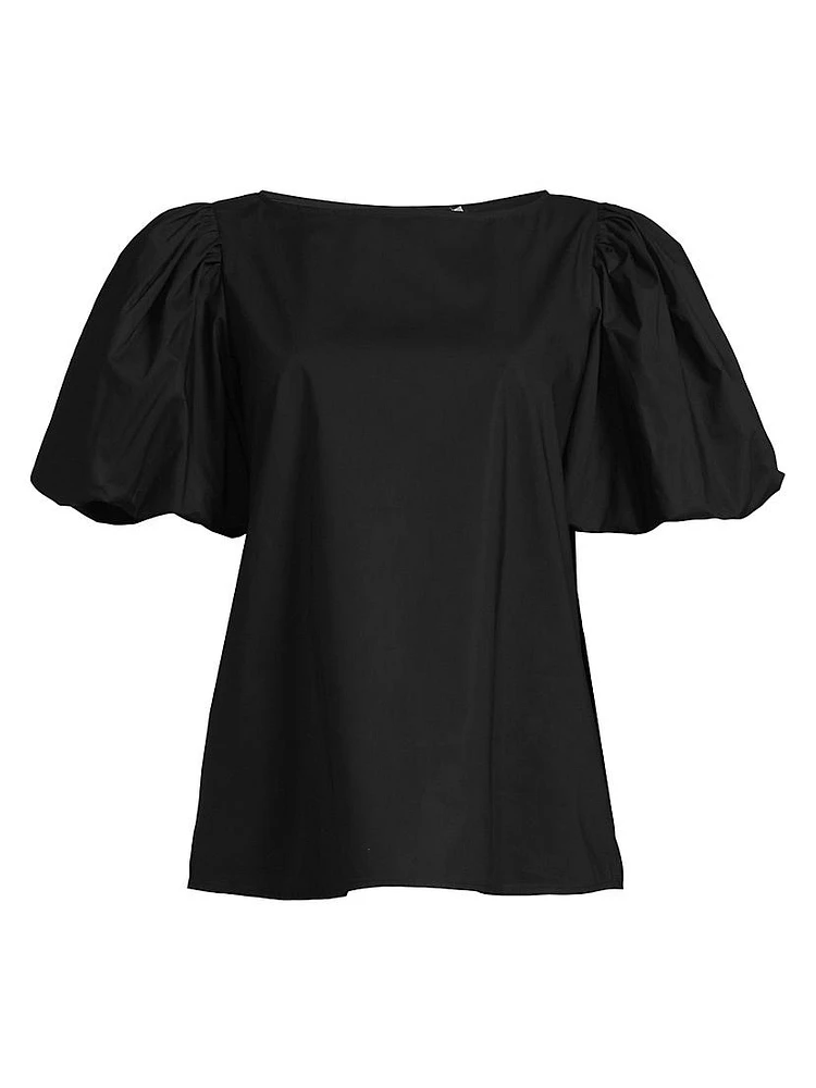 Mencia Cotton Puff-Sleeve Blouse