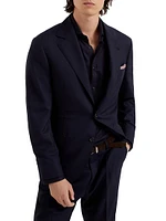 Virgin Wool and Silk Lightweight Hopsack Blazer