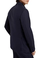 Virgin Wool and Silk Lightweight Hopsack Blazer