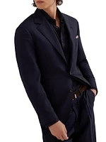 Virgin Wool and Silk Lightweight Hopsack Blazer