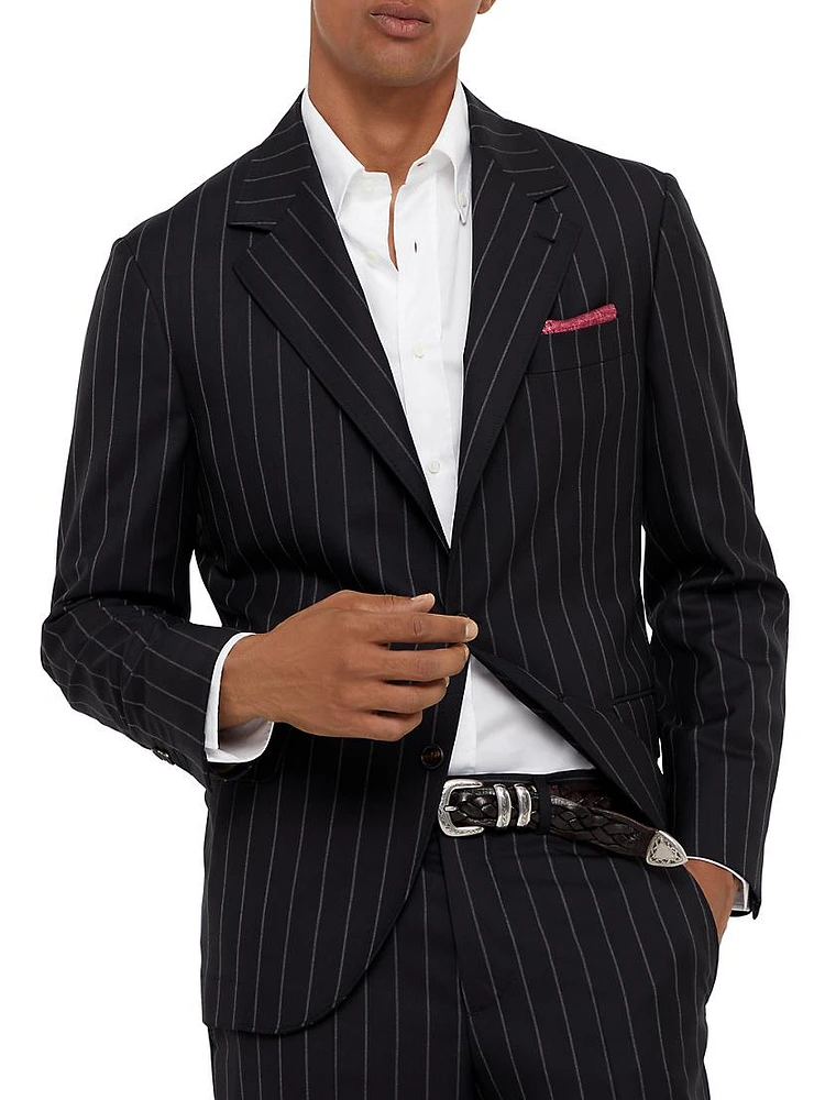 Super 150s Virgin Wool Wide Stripe Batavia Blazer