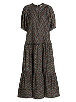 Aderyn Floral Short-Sleeve Midi-Dress