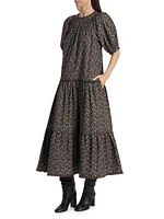 Aderyn Floral Short-Sleeve Midi-Dress