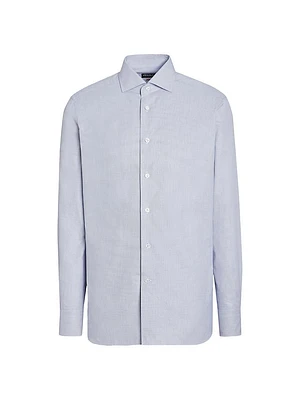 Micro Structured Centoventimila Cotton Shirt