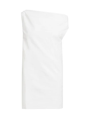 Tiche Cotton-Blend Draped Minidress
