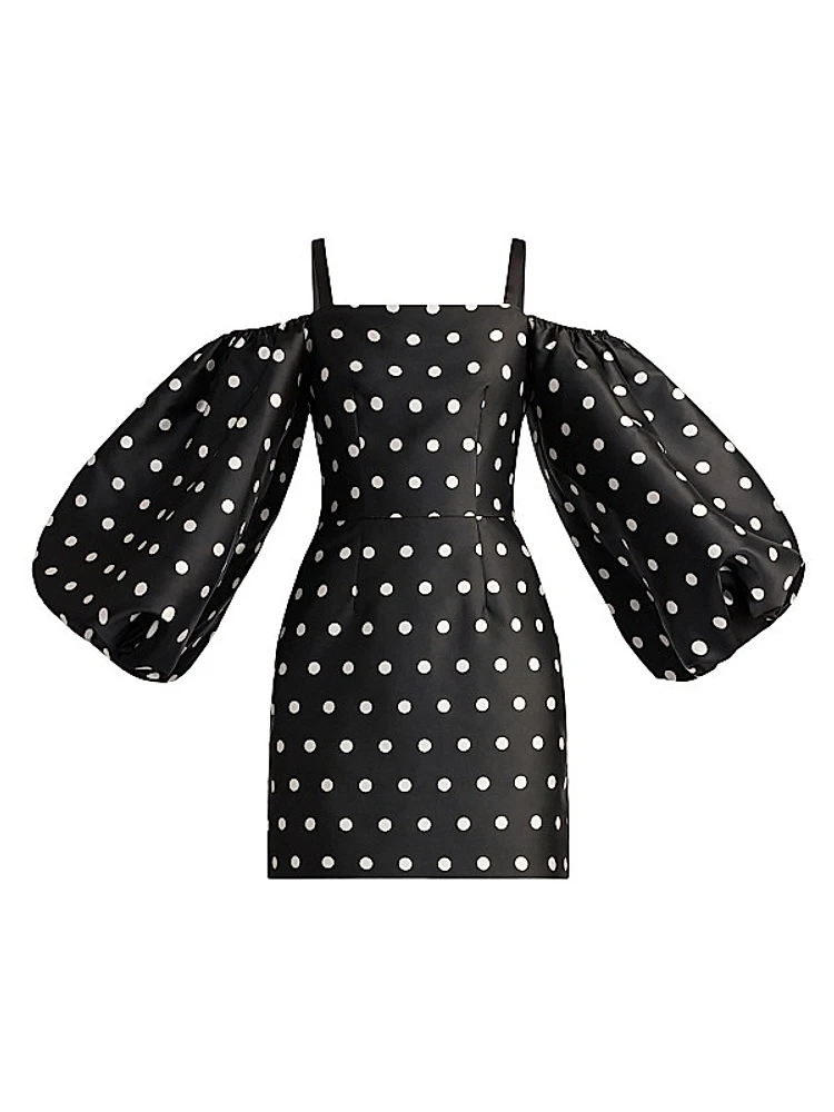 Polka Dot Balloon Sleeve Minidress