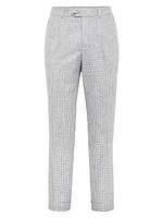 Houndstooth Leisure Fit Trousers with Pleats