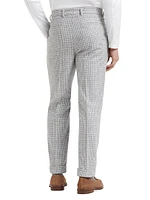 Houndstooth Leisure Fit Trousers with Pleats