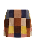 Rosalia Patchwork Suede Miniskirt