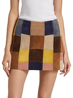 Rosalia Patchwork Suede Miniskirt