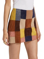 Rosalia Patchwork Suede Miniskirt