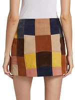 Rosalia Patchwork Suede Miniskirt