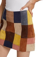 Rosalia Patchwork Suede Miniskirt