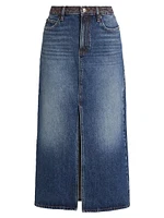 Math Denim Midi-Skirt