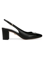 Cecile Leather Slingback Pumps