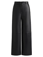 Leather Trousers with Paneled Leg Detail