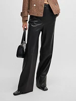 Leather Trousers with Paneled Leg Detail