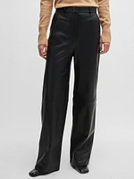 Leather Trousers with Paneled Leg Detail