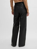 Leather Trousers with Paneled Leg Detail