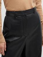 Leather Trousers with Paneled Leg Detail