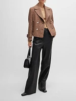 Leather Trousers with Paneled Leg Detail