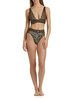 Leopard Print Brazilian Bikini Bottom
