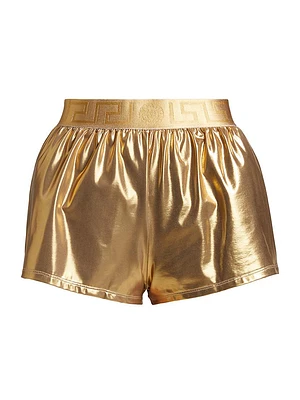Metallic Greek Key Swimshorts
