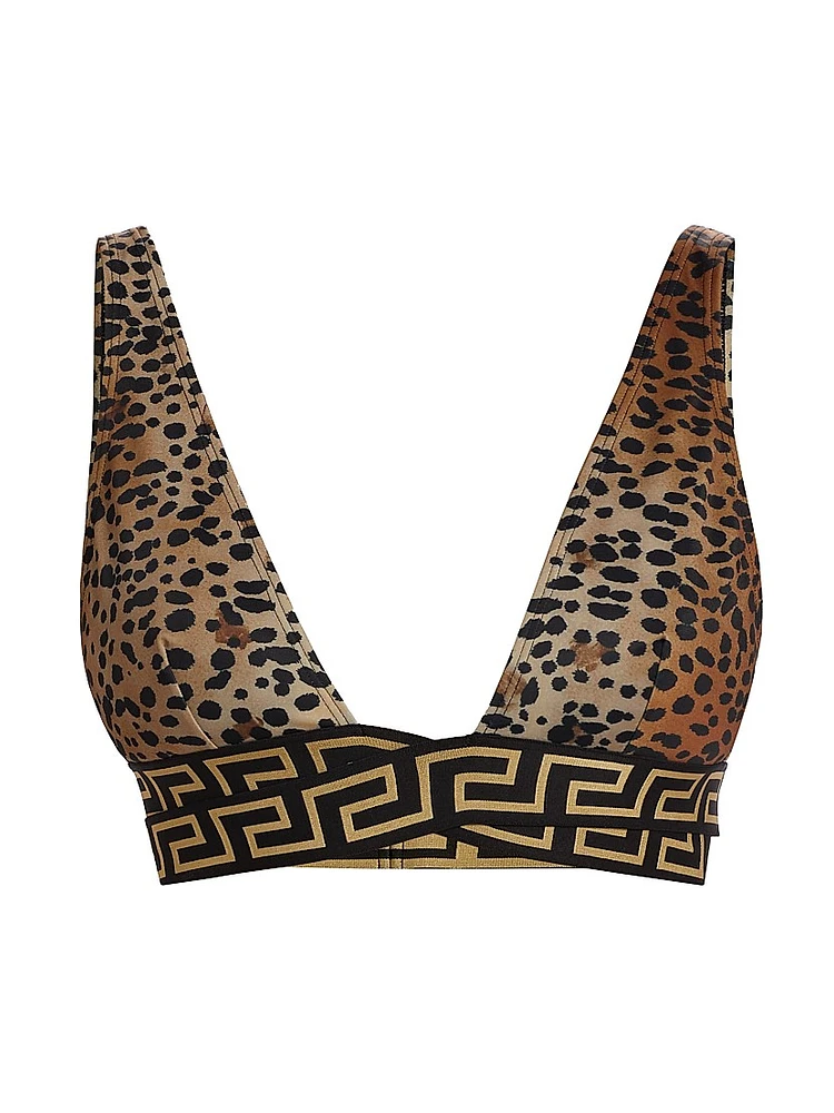 Leopard Print Bikini Top