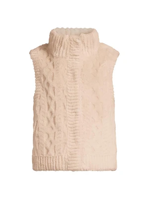 Textured Wool Cardigan Vest