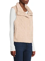 Textured Wool Cardigan Vest