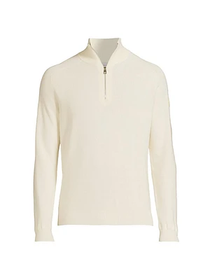 Cotton-Blend Quarter-Zip Sweater