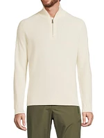 Cotton-Blend Quarter-Zip Sweater