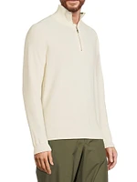 Cotton-Blend Quarter-Zip Sweater