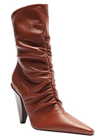 Lynn 110MM Ruched Leather Booties