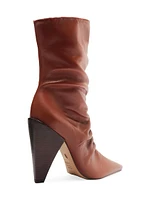 Lynn 110MM Ruched Leather Booties