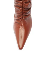 Lynn 110MM Ruched Leather Booties