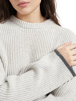 Dazzling Cashmere and Silk English Rib Sweater