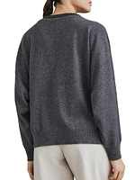 Cashmere Sweater with Precious Ribbed Neckline