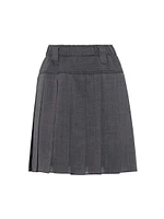 Pleated Virgin Wool Organza Mini Skirt