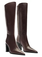 Mikki 85MM Block-Heel Leather Boots