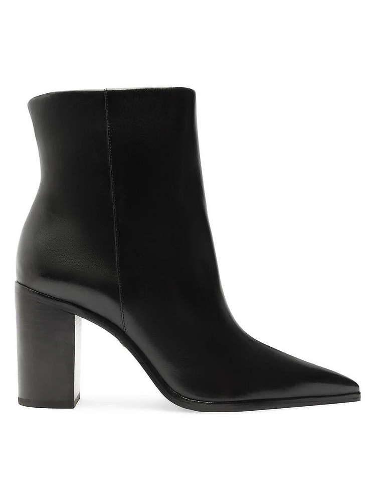 Mikki 85MM Block-Heel Leather Booties