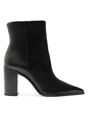 Mikki 85MM Block-Heel Leather Booties