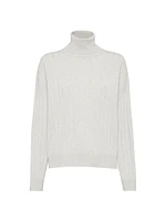 Cashmere Flat Rib Turtleneck Sweater