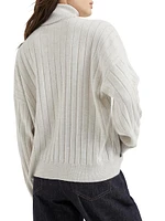 Cashmere Flat Rib Turtleneck Sweater